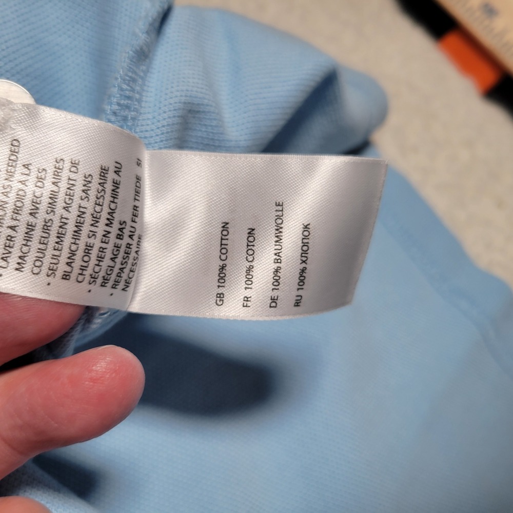 B+T Polo Shirt Mens 4XT Light Blue Short‎ Sleeve Pique Knit Big & Tall Classic - Picture 9 of 12